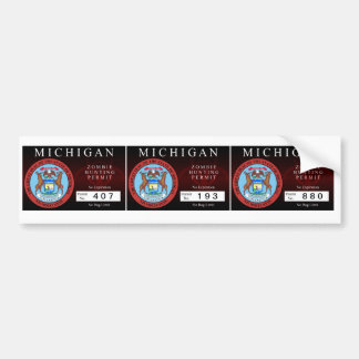 Michigan Zombie Hunting Permit Bumper Sticker