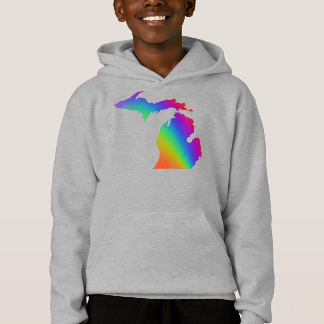 Michigander rainbow love is love colorful  hoodie (Front)