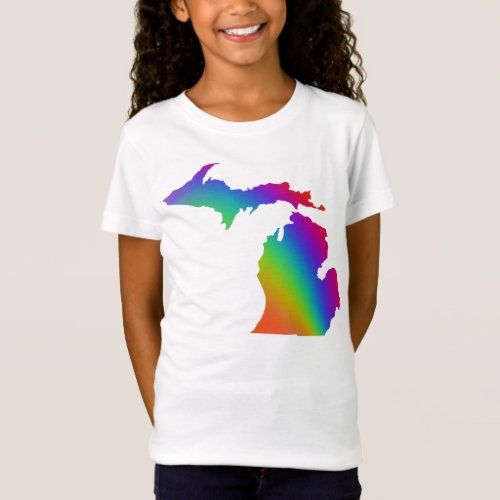 Michigander  rainbow  love is love T_Shirt