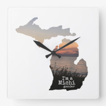 Michigander Silhouette of State With Typography