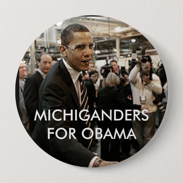 MICHIGANDERS FOR OBAMA BUTTON (Front)