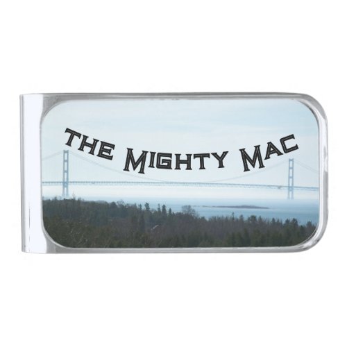 Michigans Mighty Mac Bridge Mackinac Mackinaw  Silver Finish Money Clip