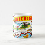 Michigan's Upper Peninsula Map Coffee Mug<br><div class="desc">A wonderful vintage,  colorfully illustrated postcard map of the State of Michigan showing the upper peninsula repurposed!</div>