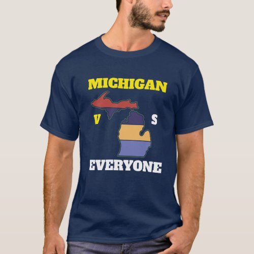 Michiganvs everyone retrovintageamerican football T_Shirt