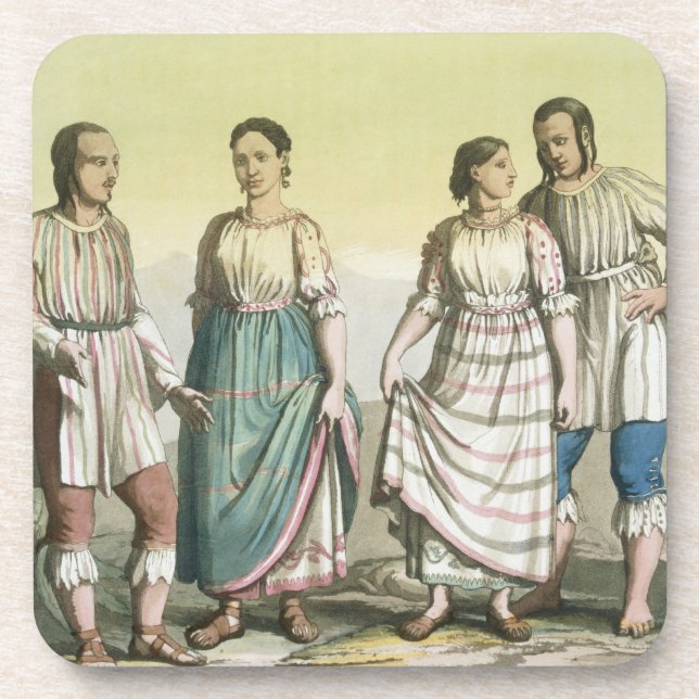 Michoacan Indians in Traditional Costume, Mexico ( Beverage Coaster (Front)