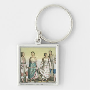 Michoacan Indians in Traditional Costume, Mexico ( Keychain