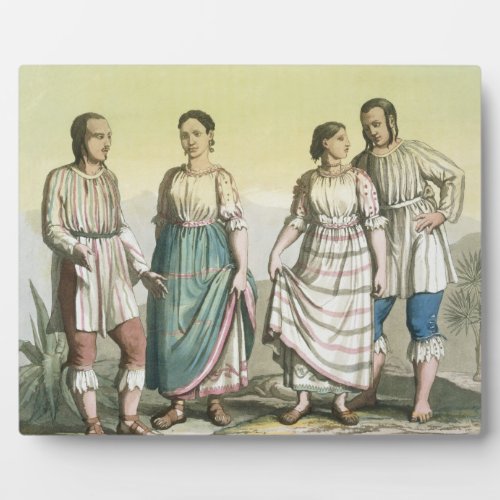 Michoacan Indians in Traditional Costume Mexico  Plaque
