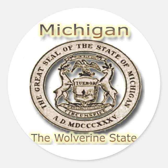 Micigan The Wolverine State State Seal (Front)