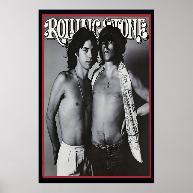 Mick Jagger Kieth Richards 1975 Rolling Stone Poster (Front)