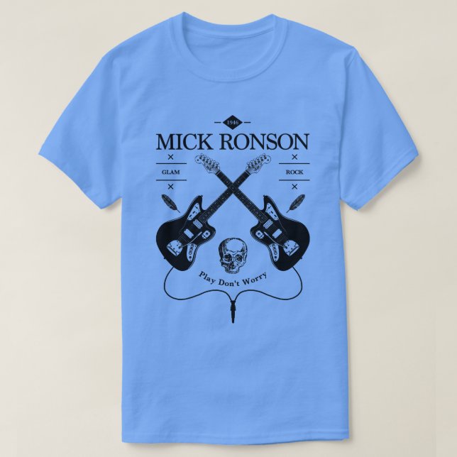 Mick Ronson Guitar Vintage Logo T-Shirt (Design Front)
