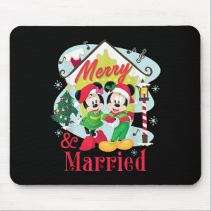 Mickey & Minnie Merry & Married Christmas Mouse Pad