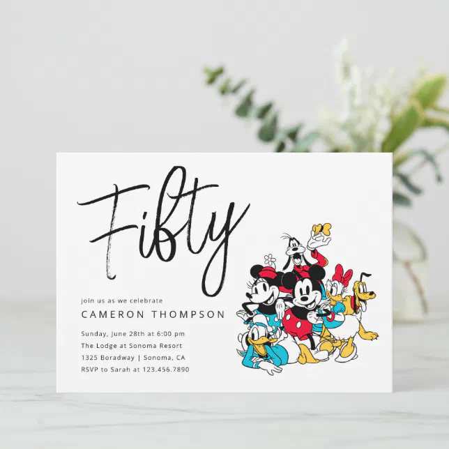 Mickey and Friends 50th Birthday Invitation | Zazzle