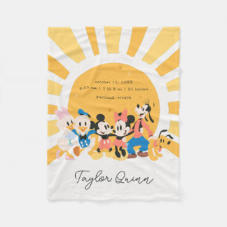 Mickey and Friends Baby Birth Stats Fleece Blanket