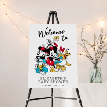 Mickey And Friends Baby Shower Welcome Sign by MickeyAndFriends at Zazzle