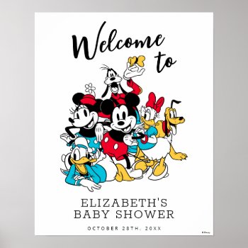 Mickey And Friends Baby Shower Welcome Sign by MickeyAndFriends at Zazzle