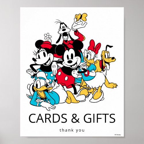 Mickey and Friends Cards and Gifts Baby Shower Poster