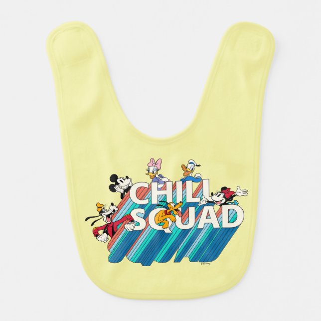 Mickey and Friends | Chill Squad Baby Bib (Front)