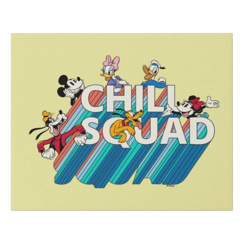 Mickey and Friends  Chill Squad Faux Canvas Print