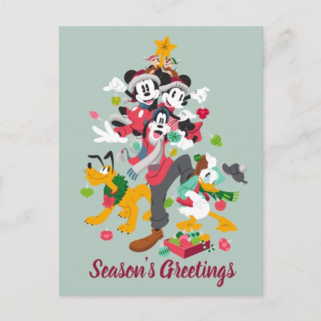 Mickey and Friends | Christmas Pyramid Holiday Postcard (Front)