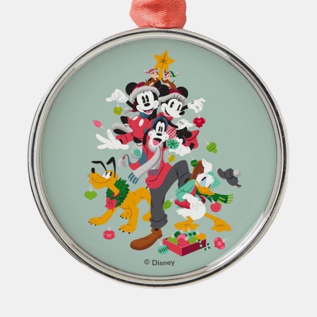Mickey and Friends | Christmas Pyramid Metal Ornament (Front)