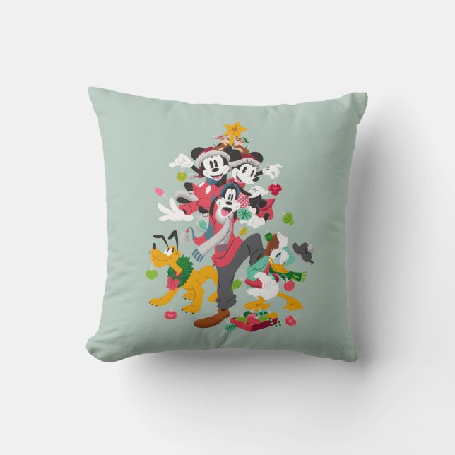 Mickey and Friends | Christmas Pyramid Throw Pillow (Front)