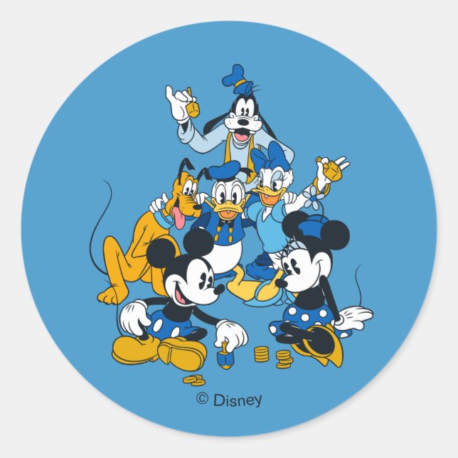 Mickey and Friends | Dreidel Days Classic Round Sticker (Front)