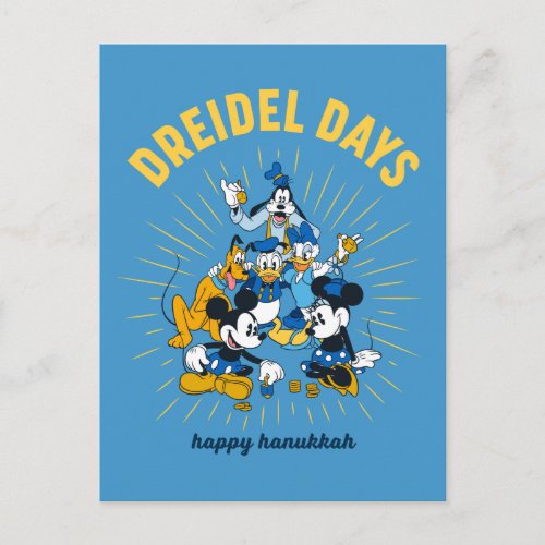 Mickey and Friends  Dreidel Days Postcard