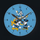 Mickey and Friends | Dreidel Days Round Clock<br><div class="desc">Happy Hanukkah from Mickey and Friends! This super cute graphic features Mickey and Friends celebrating Hanukkah.</div>