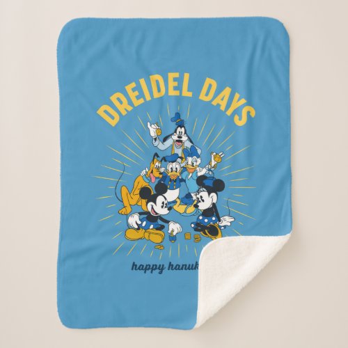 Mickey and Friends  Dreidel Days Sherpa Blanket