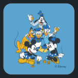 Mickey and Friends | Dreidel Days Square Sticker<br><div class="desc">Happy Hanukkah from Mickey and Friends! This super cute graphic features Mickey and Friends celebrating Hanukkah.</div>