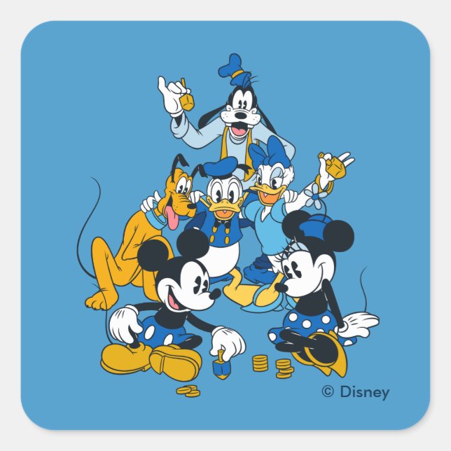 Mickey and Friends | Dreidel Days Square Sticker (Front)