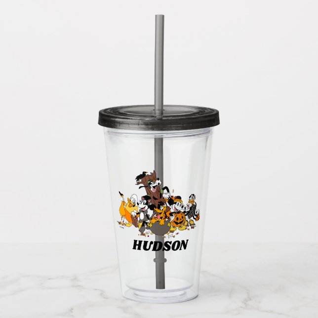 Mickey and Friends Dressed up for Halloween Acrylic Tumbler (Front)