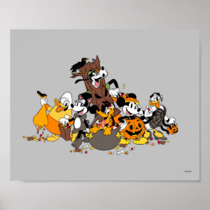 Mickey and Friends Dressed up for Halloween Poster
