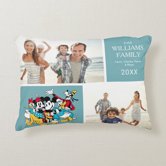 Mickey and Friends | Family Photo Collage Accent Pillow (Front)