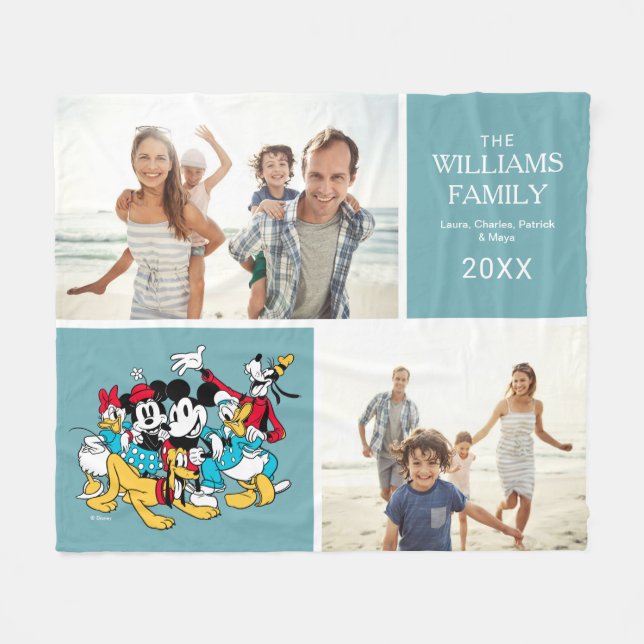 Mickey and Friends | Family Photo Collage Fleece Blanket (Front (Horizontal))