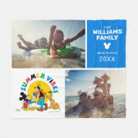 Mickey and Friends | Family Vacation Photo Collage Fleece Blanket