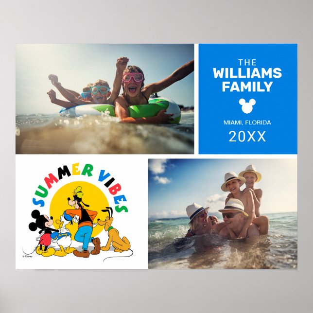 Mickey and Friends | Family Vacation Photo Collage Poster (Front)