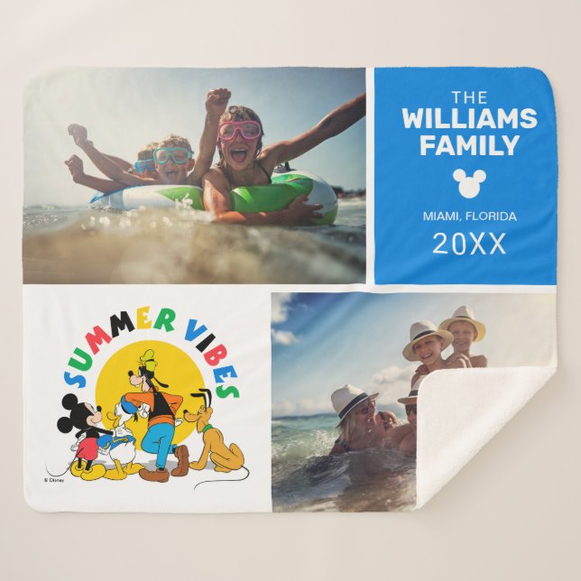Mickey and Friends | Family Vacation Photo Collage Sherpa Blanket (Front (Horizontal))
