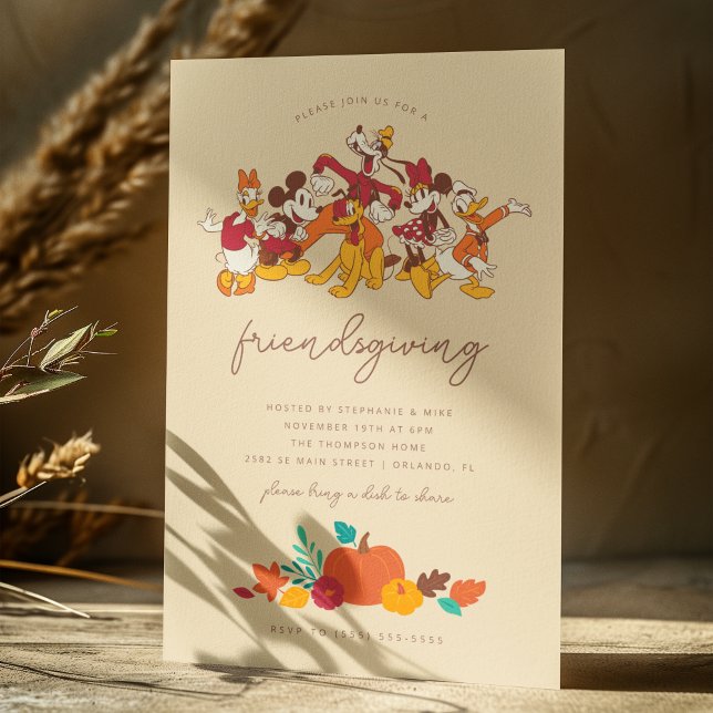 Mickey and Friends | Friendsgiving  Invitation (Invitation on table)