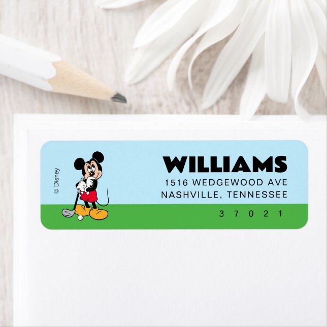 Mickey and Friends Golf Birthday Label (Insitu)