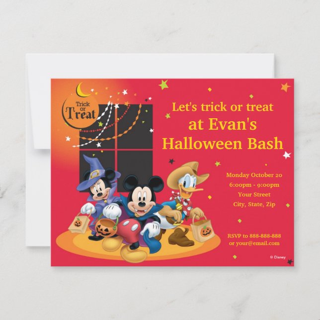 Mickey and Friends Halloween Party Invitation (Front)