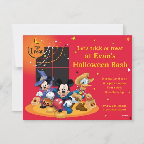 Mickey and Friends Halloween Party Invitation