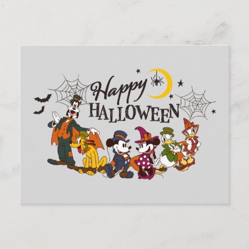 Mickey and Friends  Happy Halloween Postcard