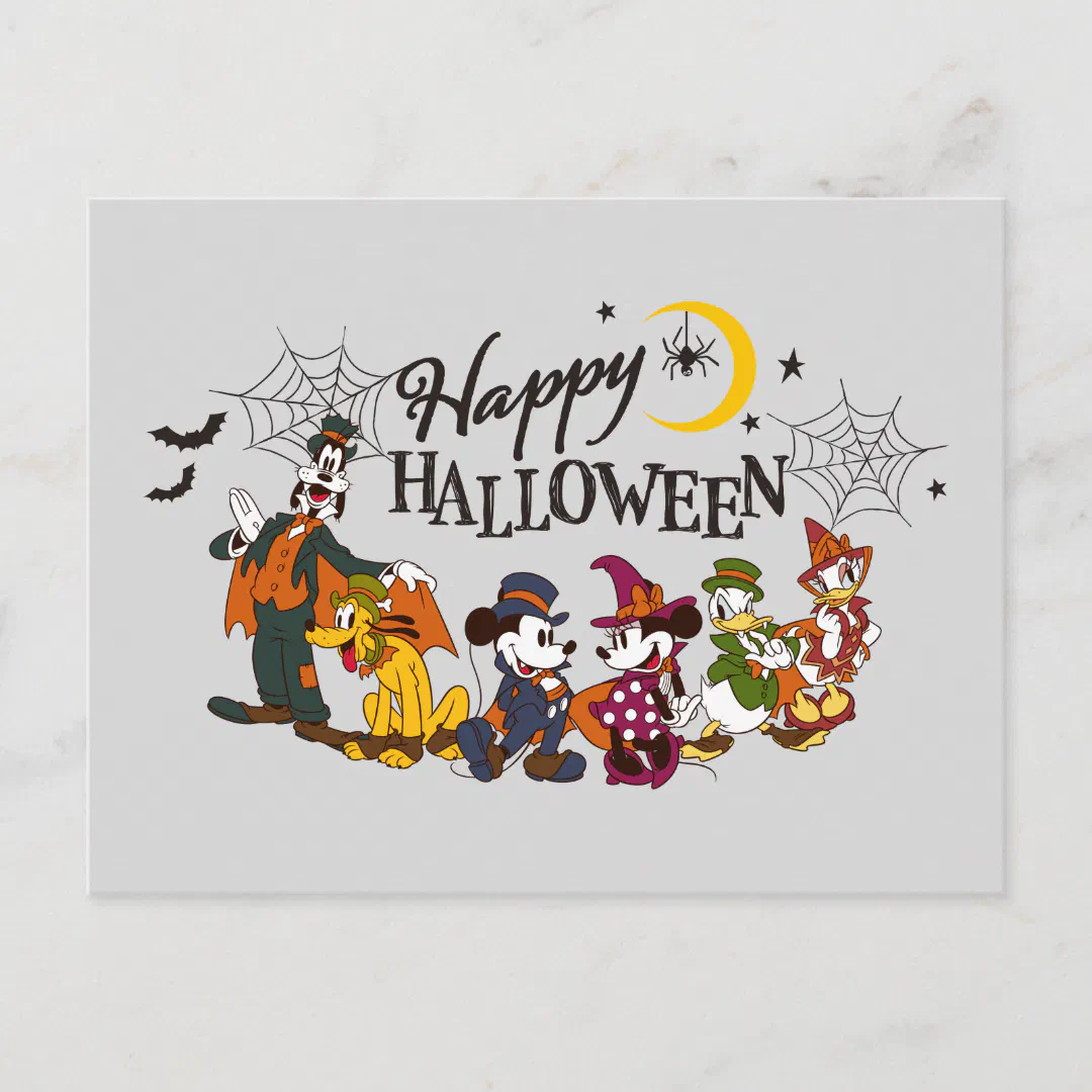 Mickey and Friends | Happy Halloween Postcard