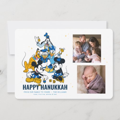Mickey and Friends Happy Hanukkah with Photos Invitation