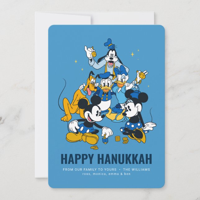 Mickey and Friends Happy Hanukkah with Photos Invitation (Front)
