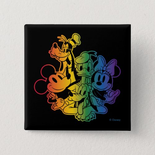Mickey and Friends Happy Rainbow Button