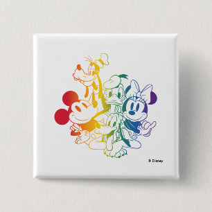 Mickey and Friends Happy Rainbow Button