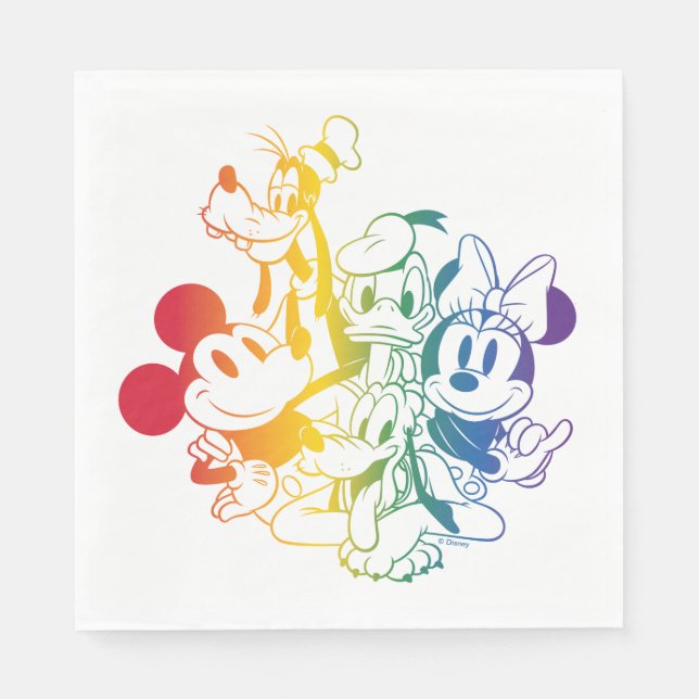 Mickey and Friends Happy Rainbow Napkins (Front)