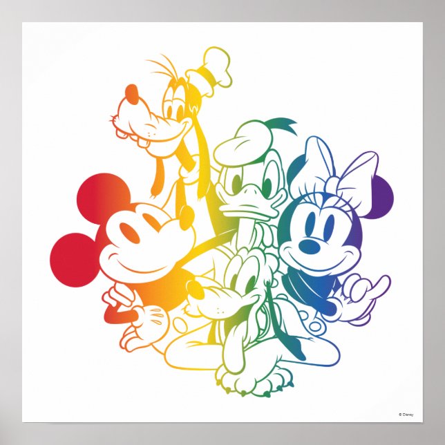 Mickey and Friends Happy Rainbow Poster (Front)